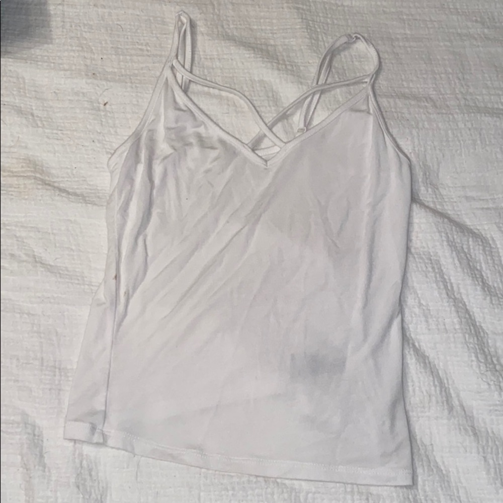 White crop top tank top